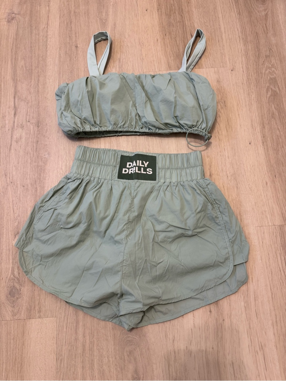 Daily Drills Women's Sage Green Athletic Shorts Set